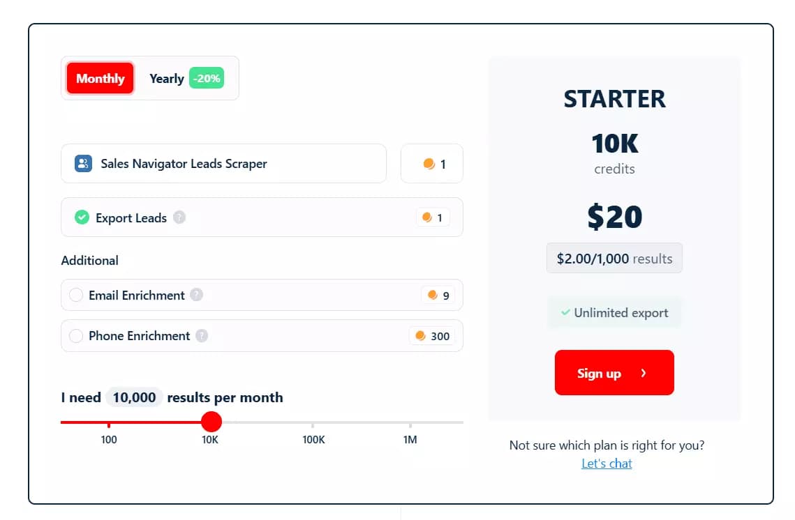 My top 2 favorite Sales Navigator Companies Scrapers - Pricing image11