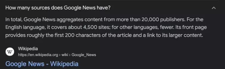 A Google SERP featured snippet from Wikipedia