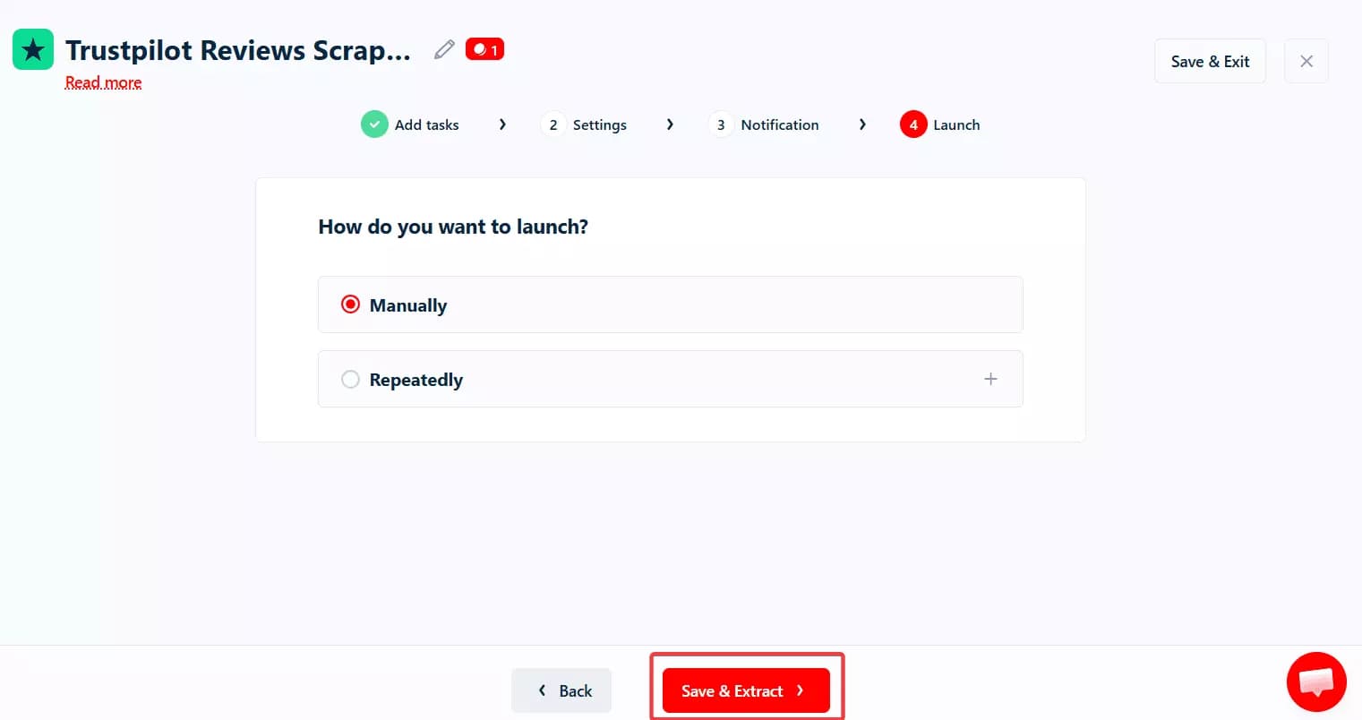 How to scrape Trustpilot reviews using Lobstr.io [Step by Step Guide] - Step 4: Launch image17