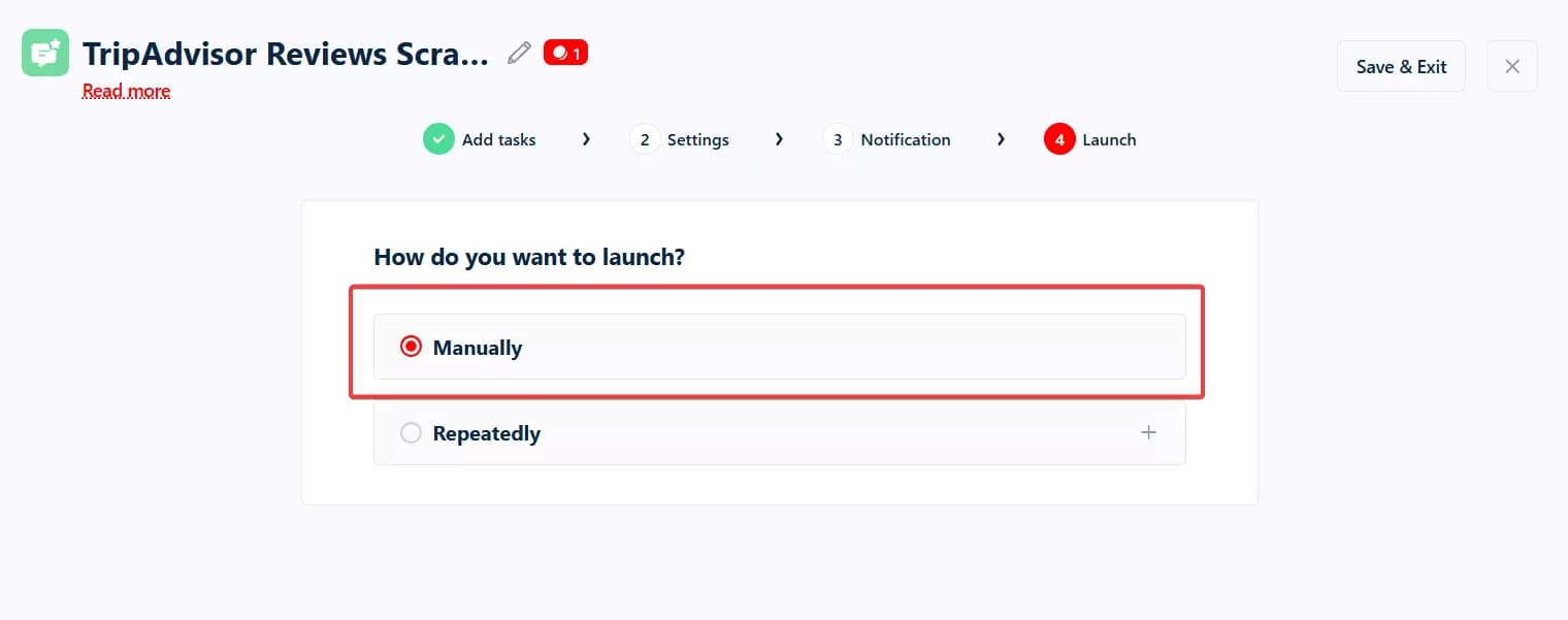 How to scrape TripAdvisor reviews using Lobstr.io [Step by Step Guide] - Step 4: Launch image16