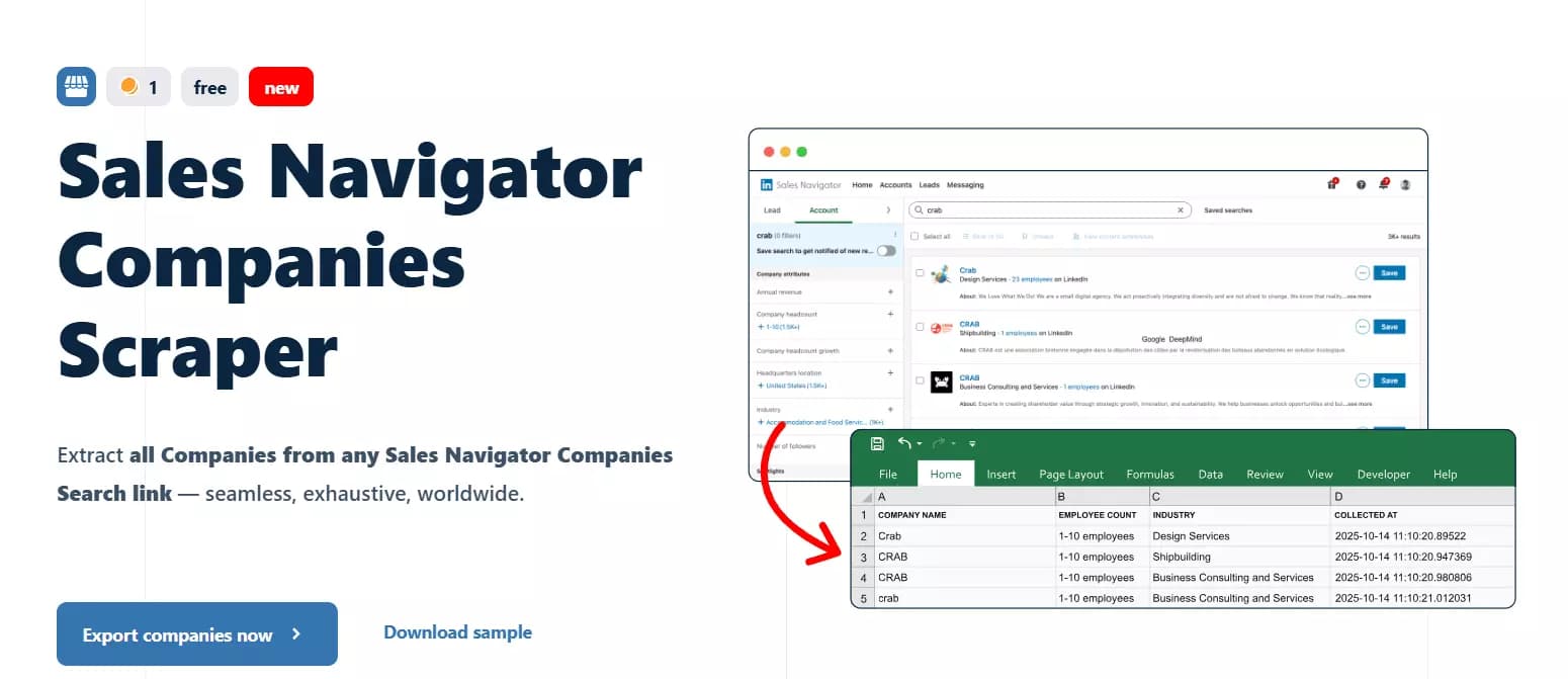 My top 2 favorite Sales Navigator Companies Scrapers - 1. Lobstr.io