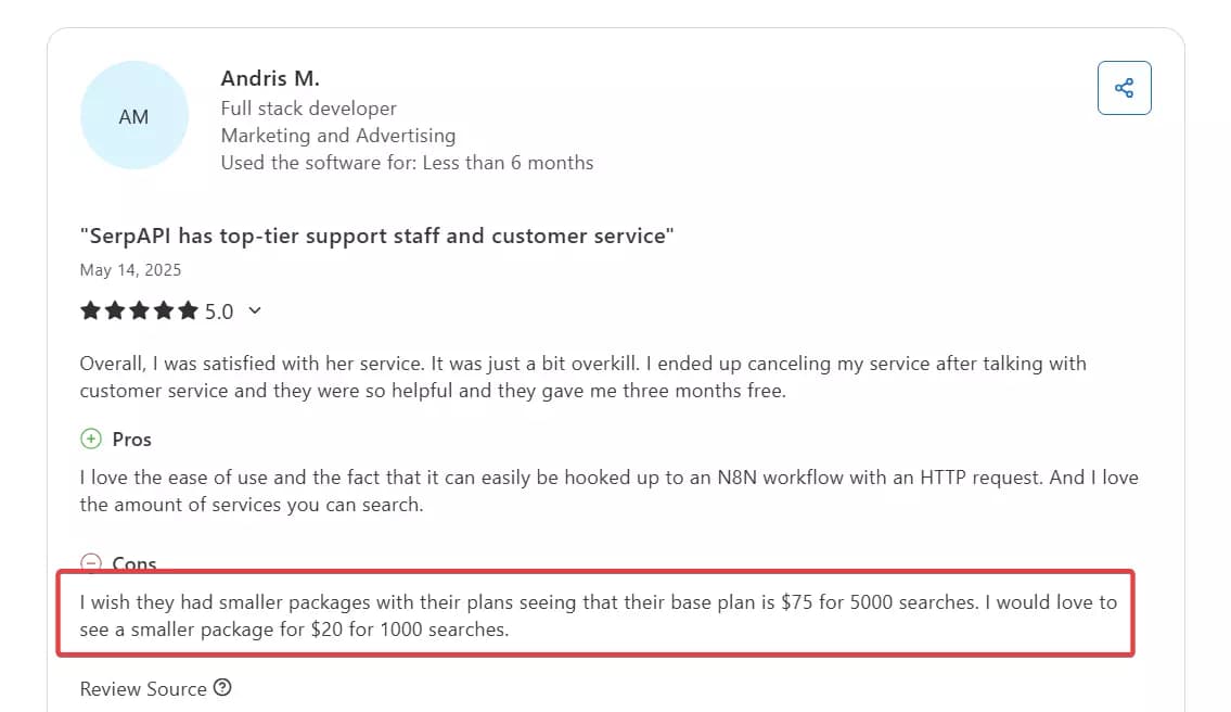 5 Best Google rank tracking APIs compared - What do users say? image13