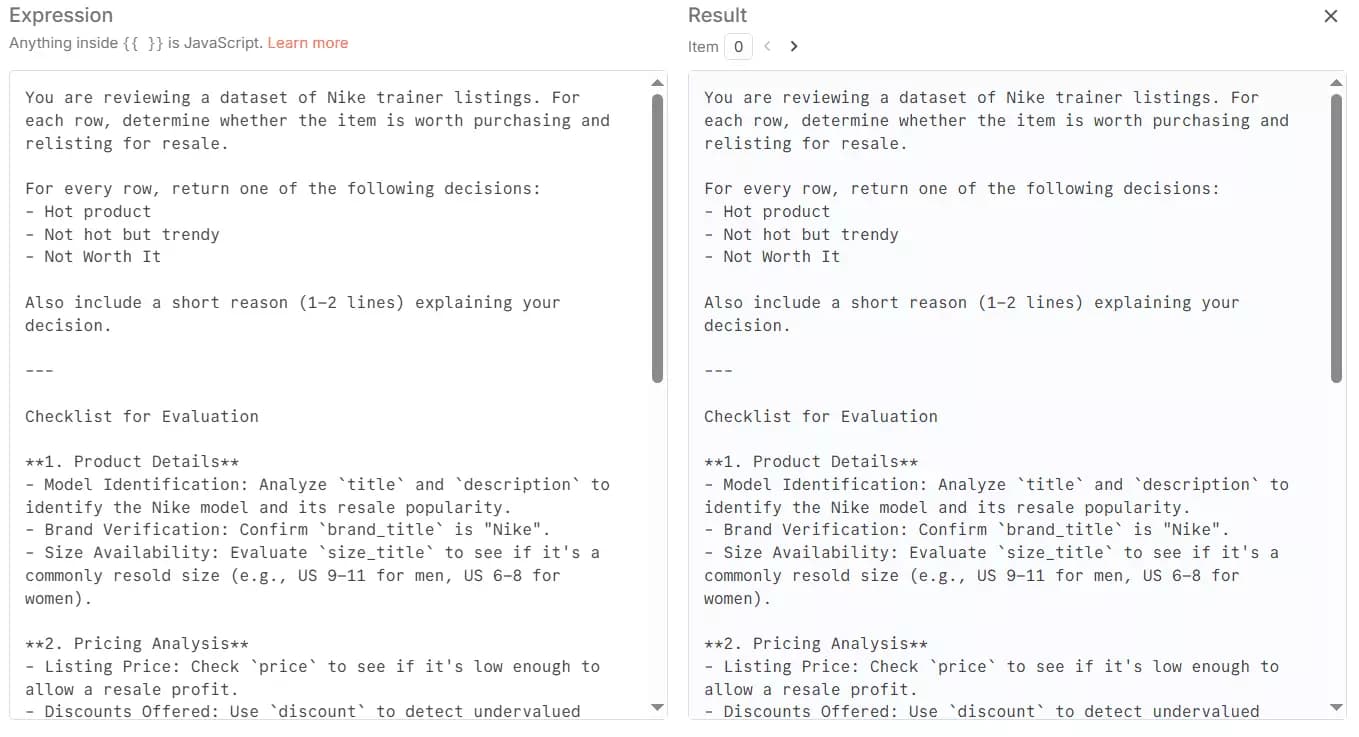 Building an AI Agent to automate Vinted Reselling - Configuring AI agent image34