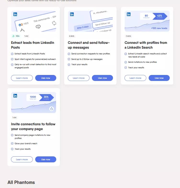 6 best Lobstr.io alternatives - What you’ll like about Phantombuster image17