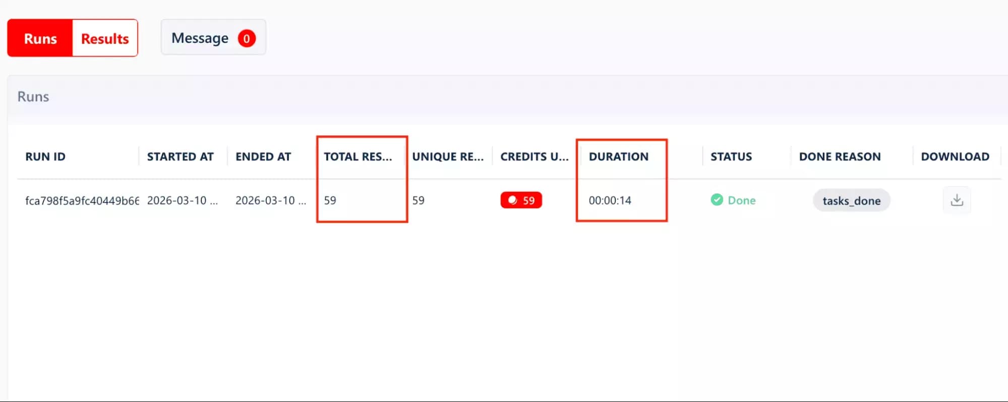 lobstr.io speed test result