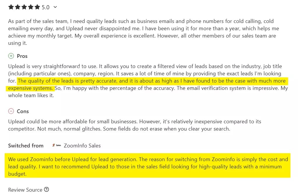 5 Best ZoomInfo alternatives and competitors - UpLead vs ZoomInfo