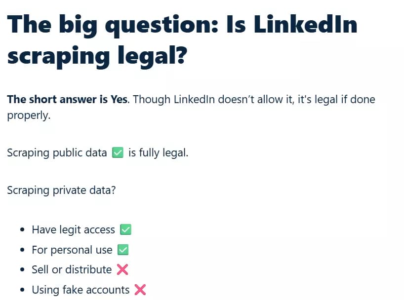 Is scraping LinkedIn Sales Navigator legal?