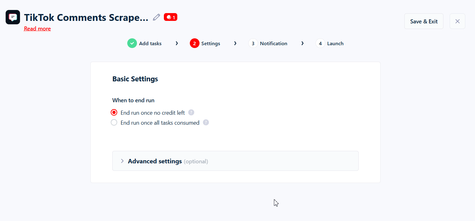 How to scrape TikTok comments using Lobstr.io [Step by Step Guide] - Step 3: Adjust behavior image13
