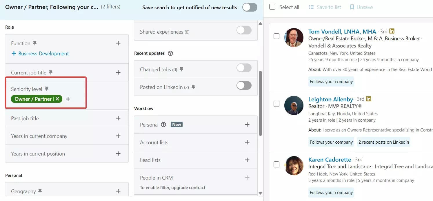 How to export followers from any LinkedIn company page - Step 2: Use advanced search filters to find followers image9