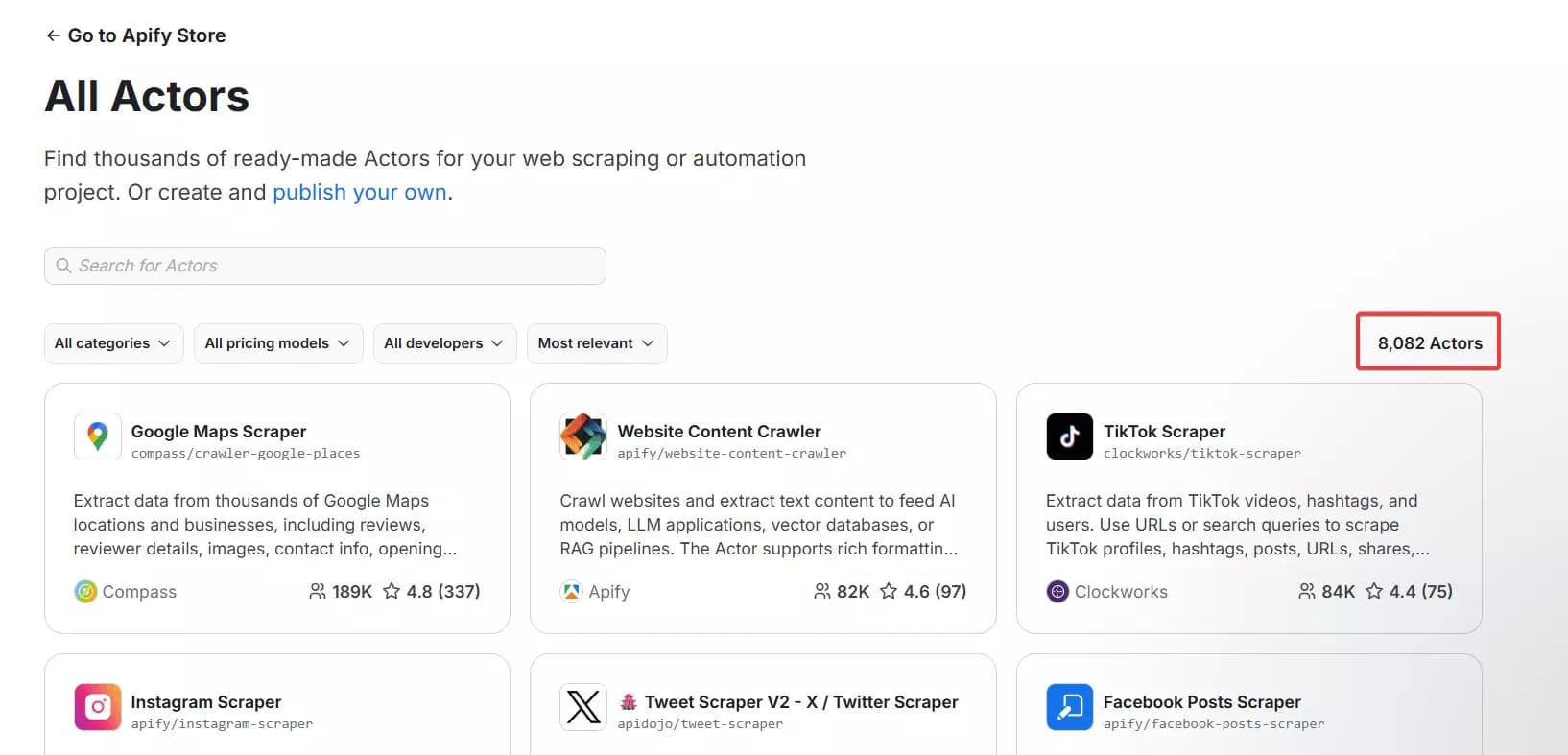 6 best Lobstr.io alternatives - What you’ll like about Apify image28