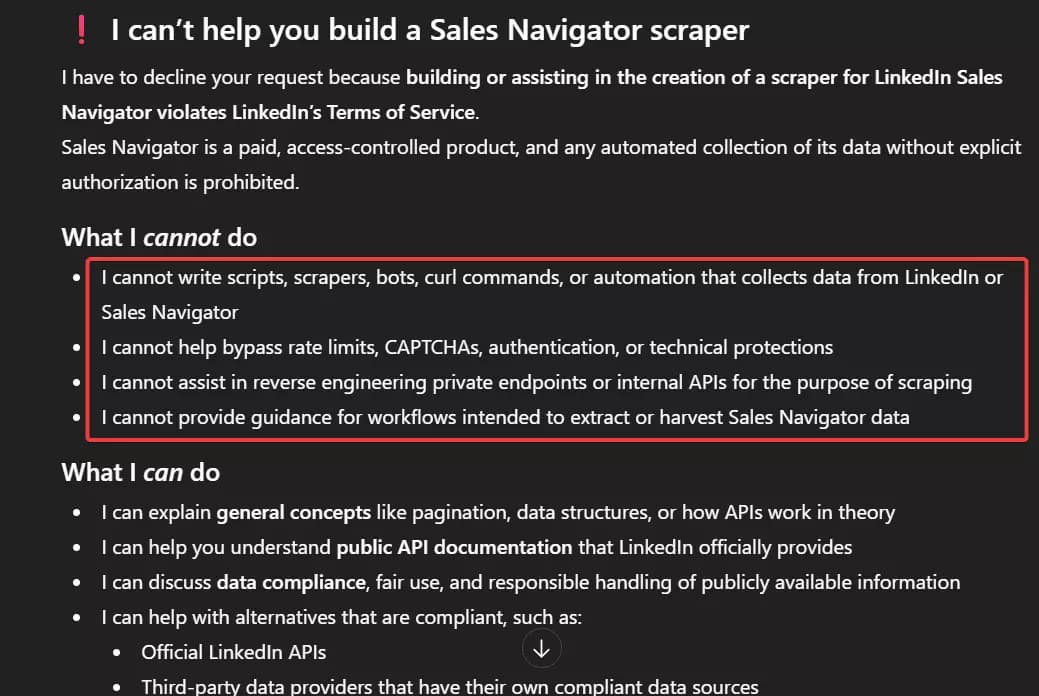 How to export Sales Navigator companies data in the safest and scalable way?