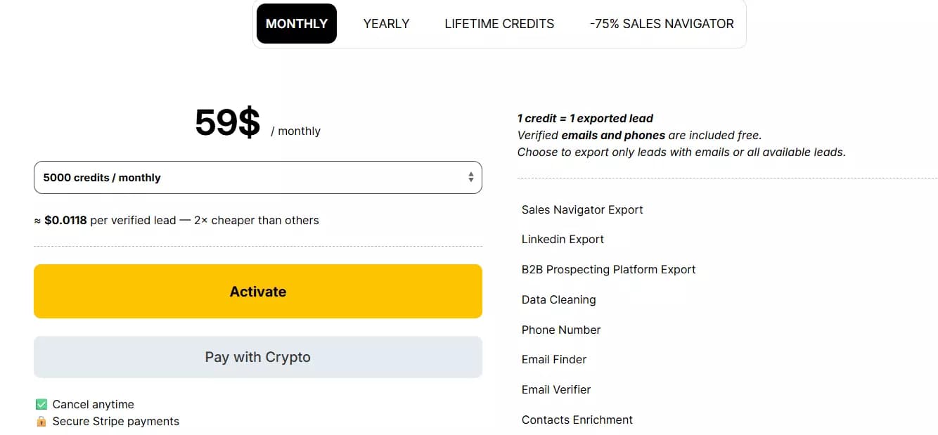 2 Sales Navigator companies scrapers that work but with caveats - Pricing