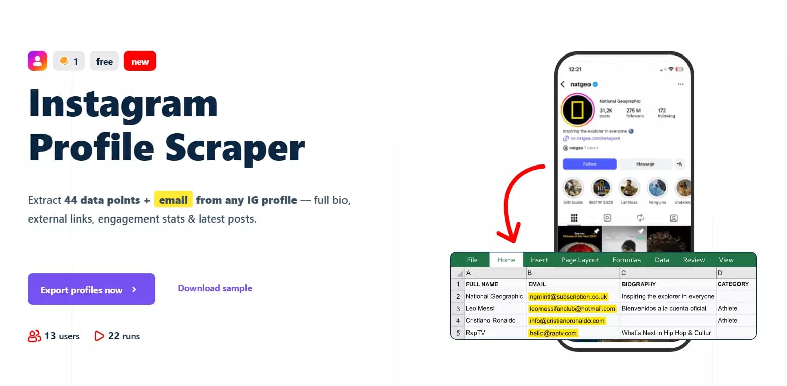 __Update #2 – 5 new scrapers launched 🚀__ - __Instagram Profile Scraper 📸__