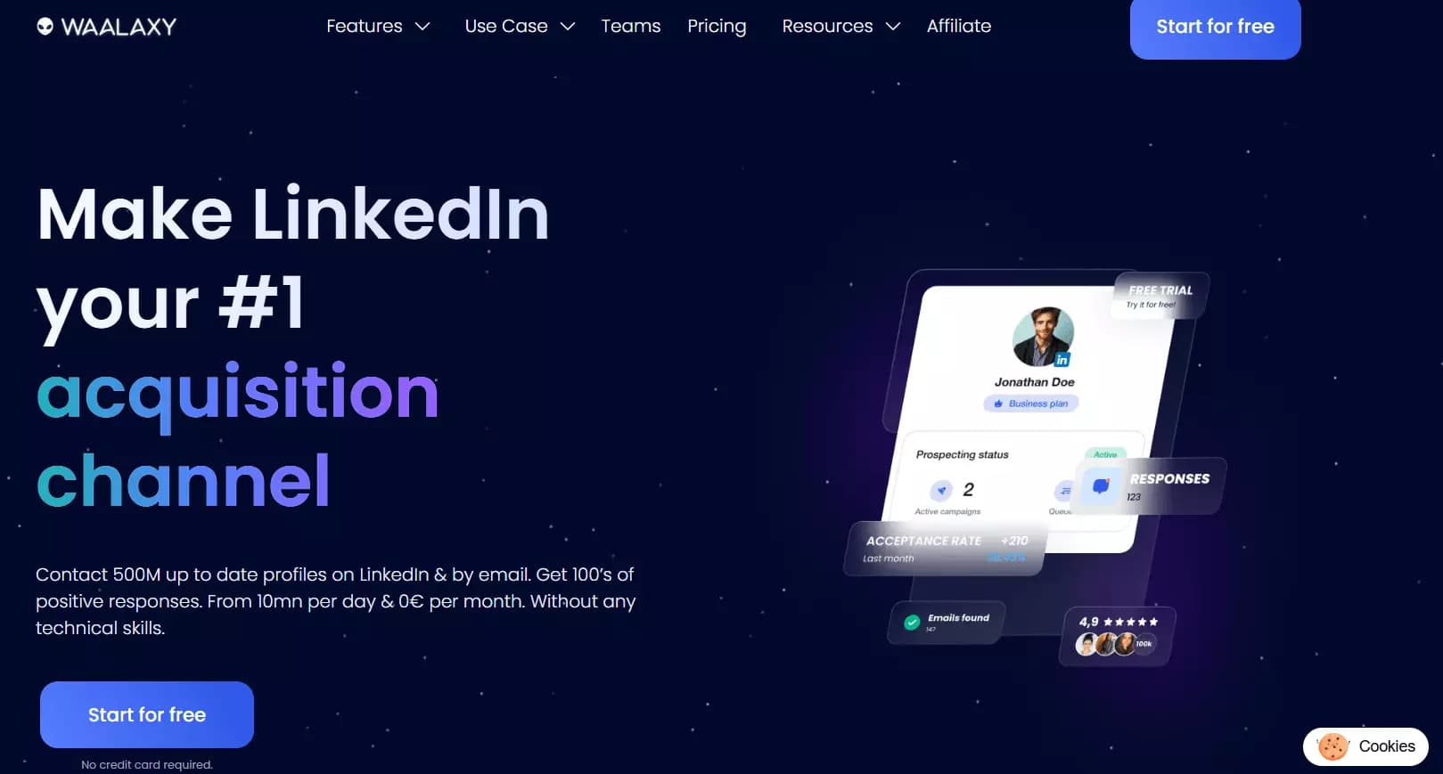 Best Phantombuster alternatives for LinkedIn automation - 2. Waalaxy