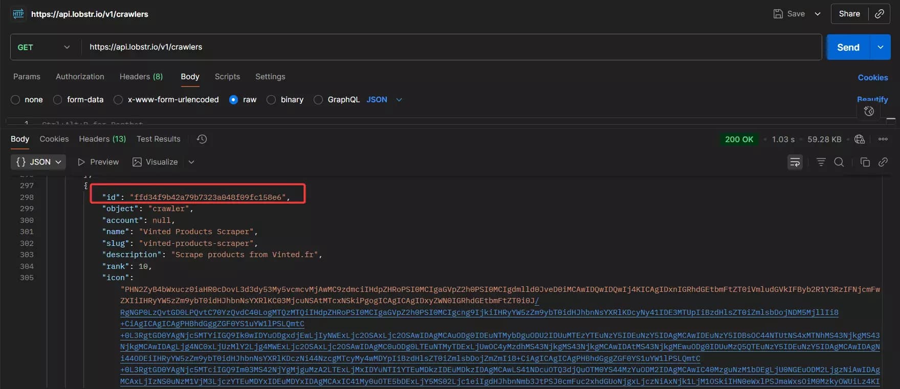 How to use Lobstr.io’s Vinted Product Scraper API? - Create a squid image20