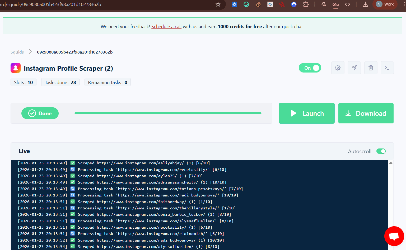 How to scrape Instagram profiles using Lobstr.io [Step by Step Guide] - Step 4: Download results and enjoy image23