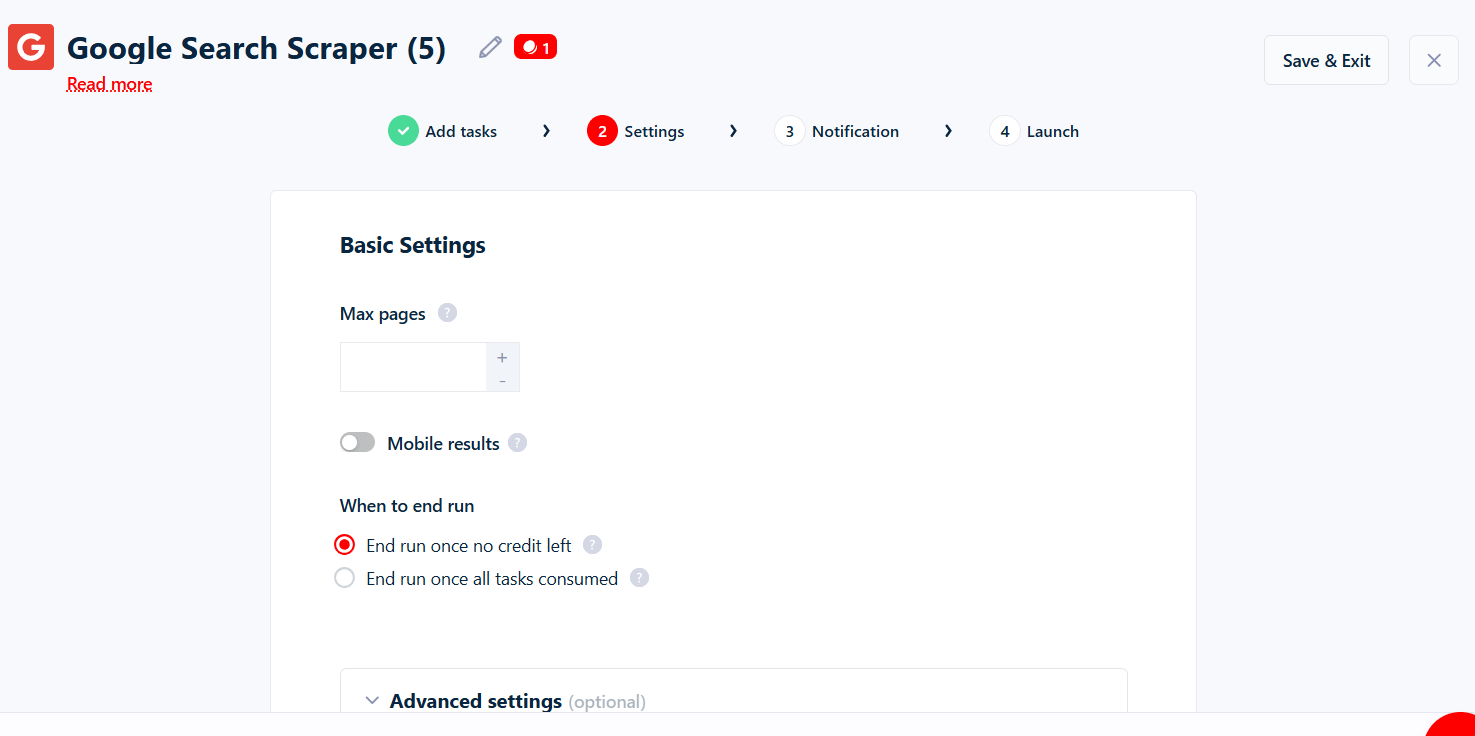 How to collect Google search results at scale with Lobstr.io - 3. Tweak settings image19