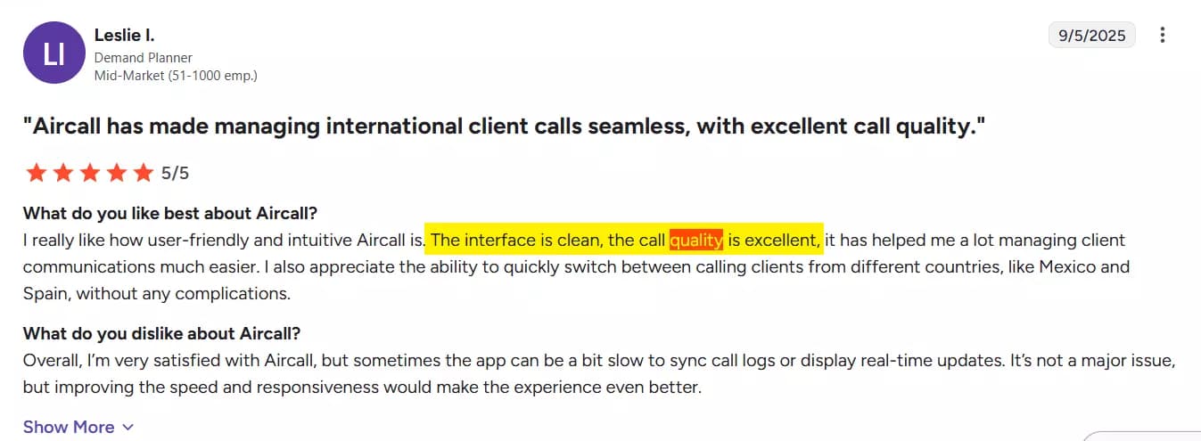 4 Best cold calling software of 2025 - Connect rate and call quality image36