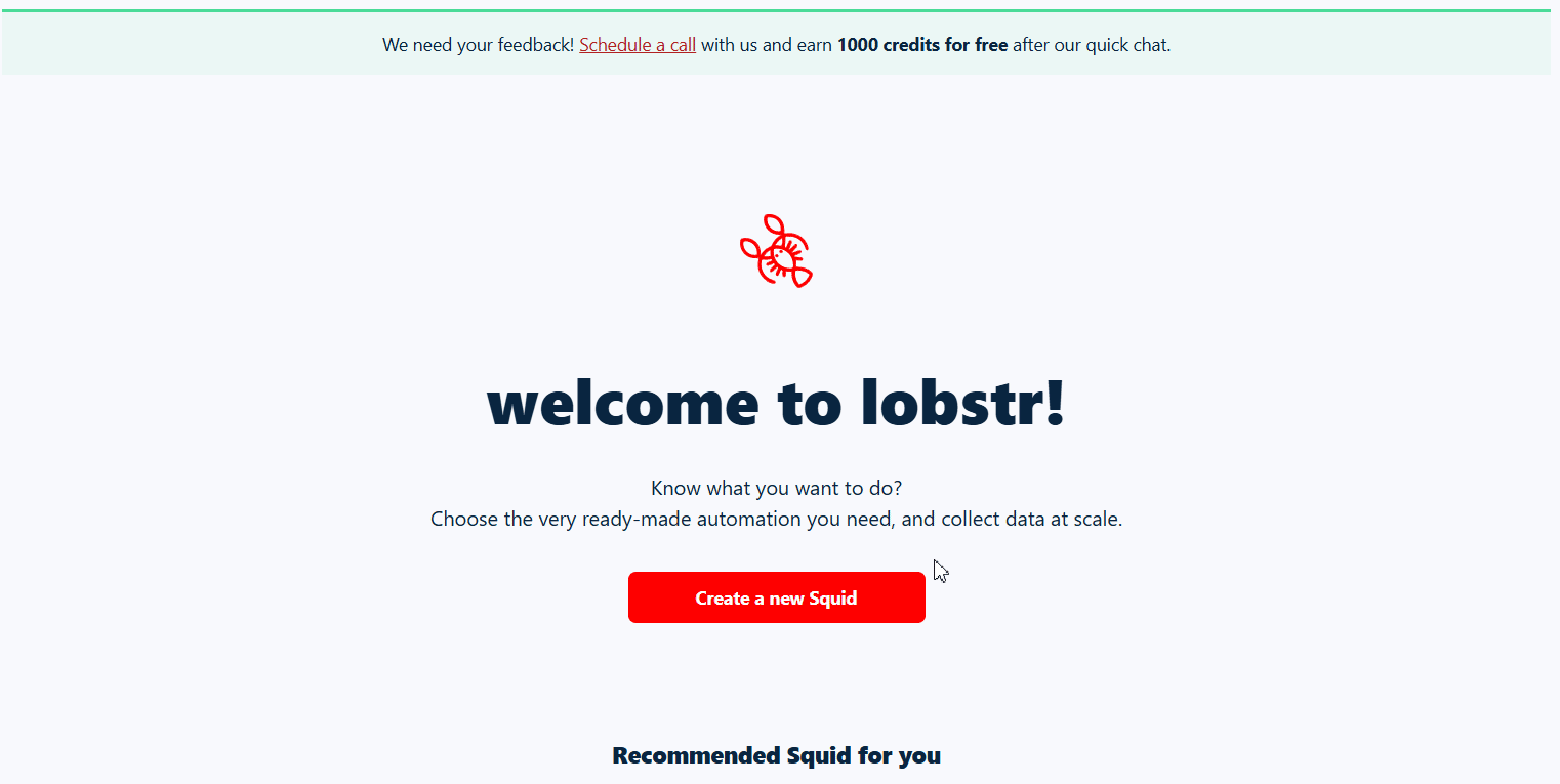 How to scrape Instagram profiles using Lobstr.io [Step by Step Guide] - Step 1: Create a Squid