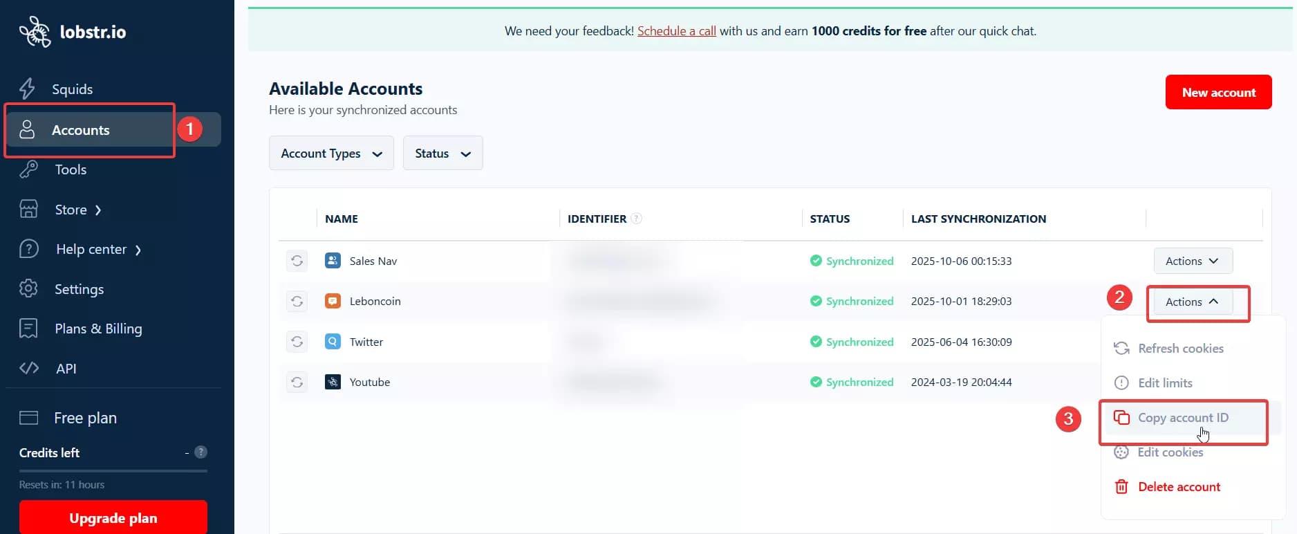 Comment déployer et configurer le bot Leboncoin Auto Message Sender ? - Mettre à jour les IDs du Squid et du compte dans le workflow image19