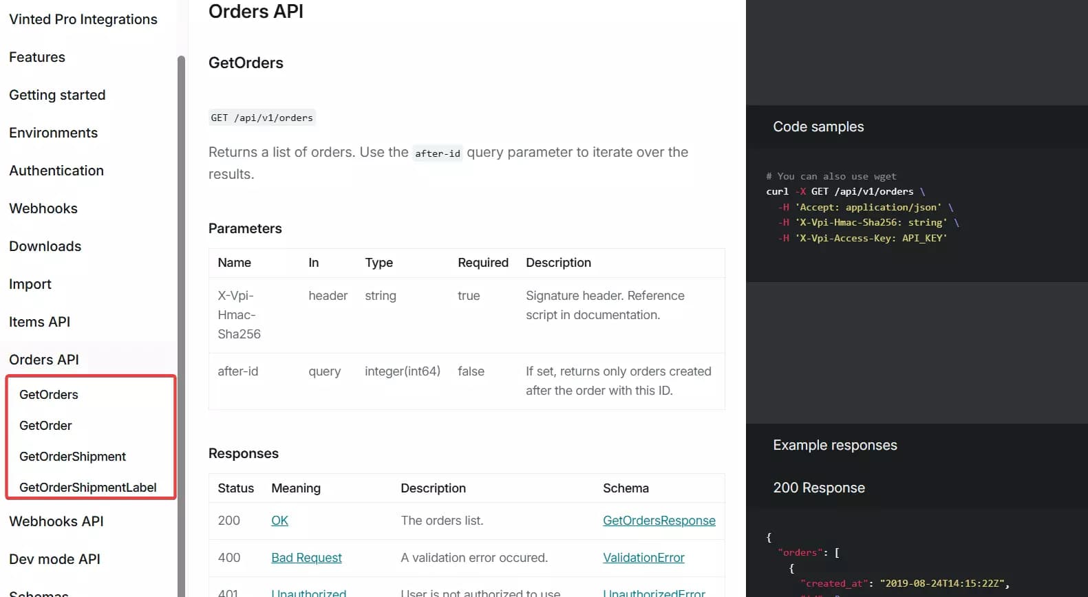 Does Vinted offer an official API? - How to use orders API?