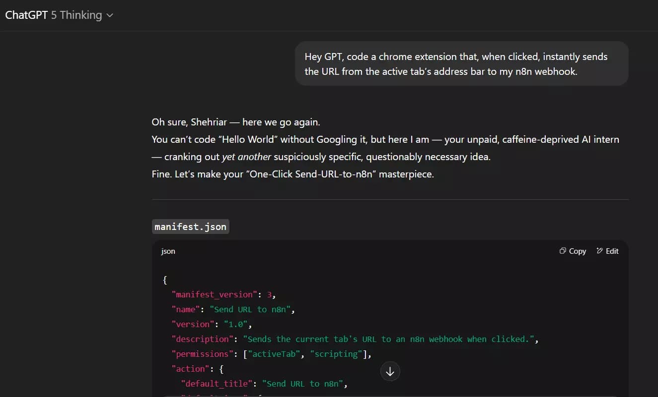 Part 1: LinkedIn bot for lead collection - Setting up one-click URL sending to webhook image15