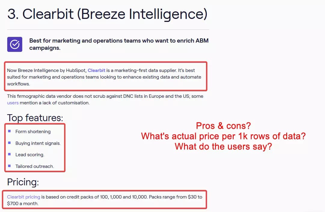 How did I choose the best B2B data providers and vendors? - The problems