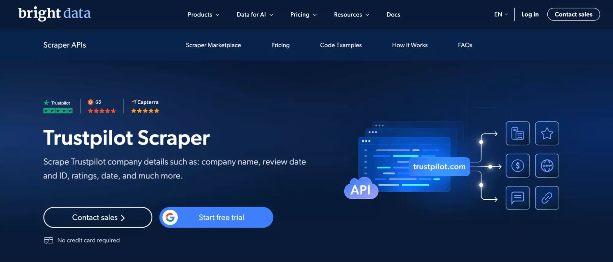Brightdata Trustpilot scraper overview