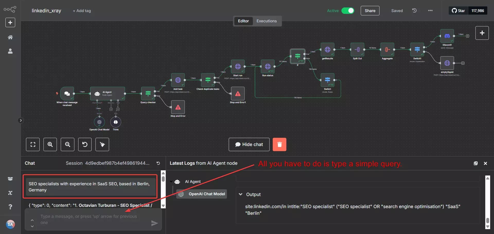 How to make a smart LinkedIn X-ray bot to automate the entire workflow? - 5. Run your LinkedIn X-Ray search agent image36