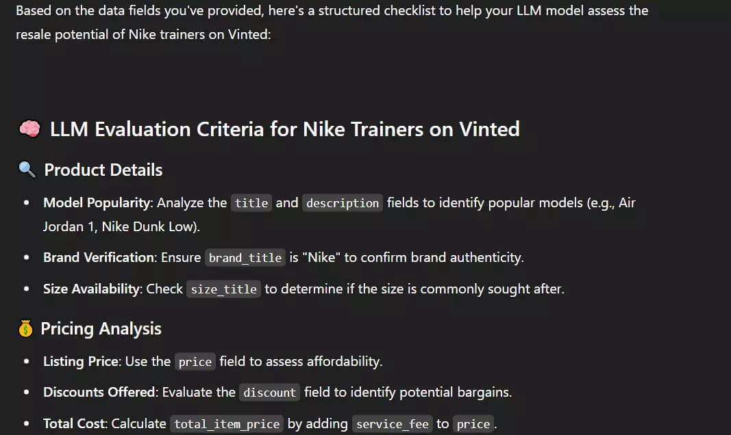 Building an AI Agent to automate Vinted Reselling - Crafting the prompt image32