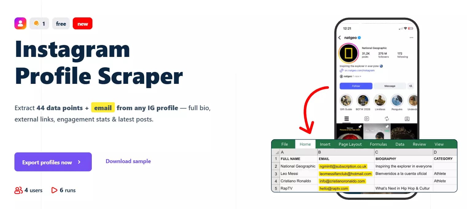 2 ways to scrape Instagram profiles - Best Instagram Profile Scraper: Lobstr.io