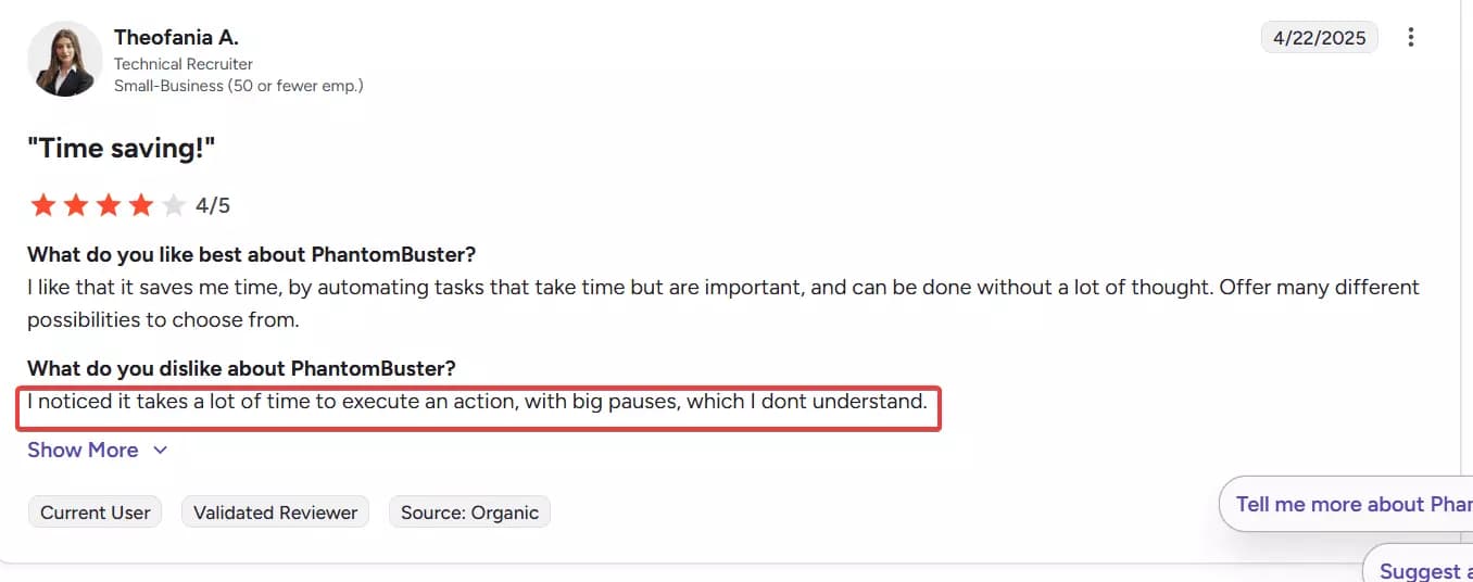 6 best Lobstr.io alternatives - What sucks about Phantombuster image25