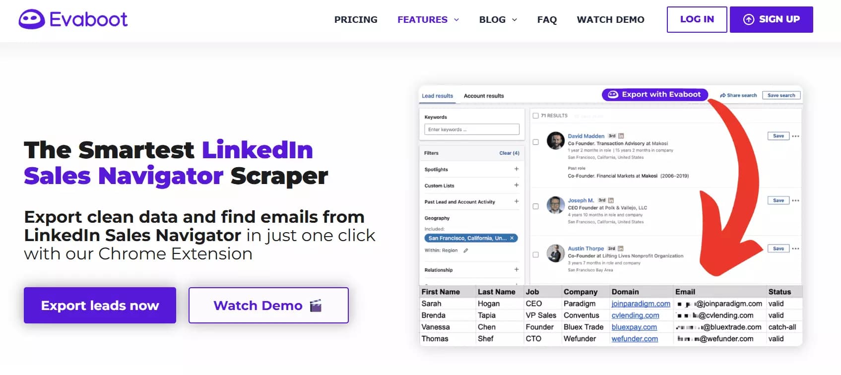 Best Phantombuster alternatives for web scraping - 4. Evaboot