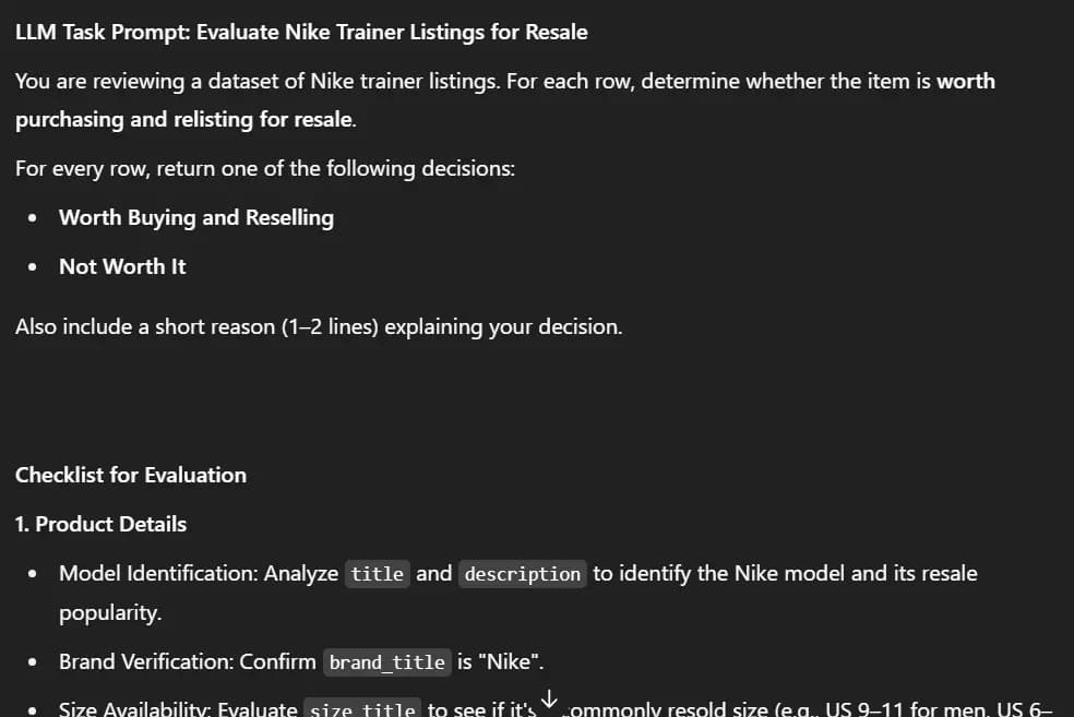 Building an AI Agent to automate Vinted Reselling - Crafting the prompt image33
