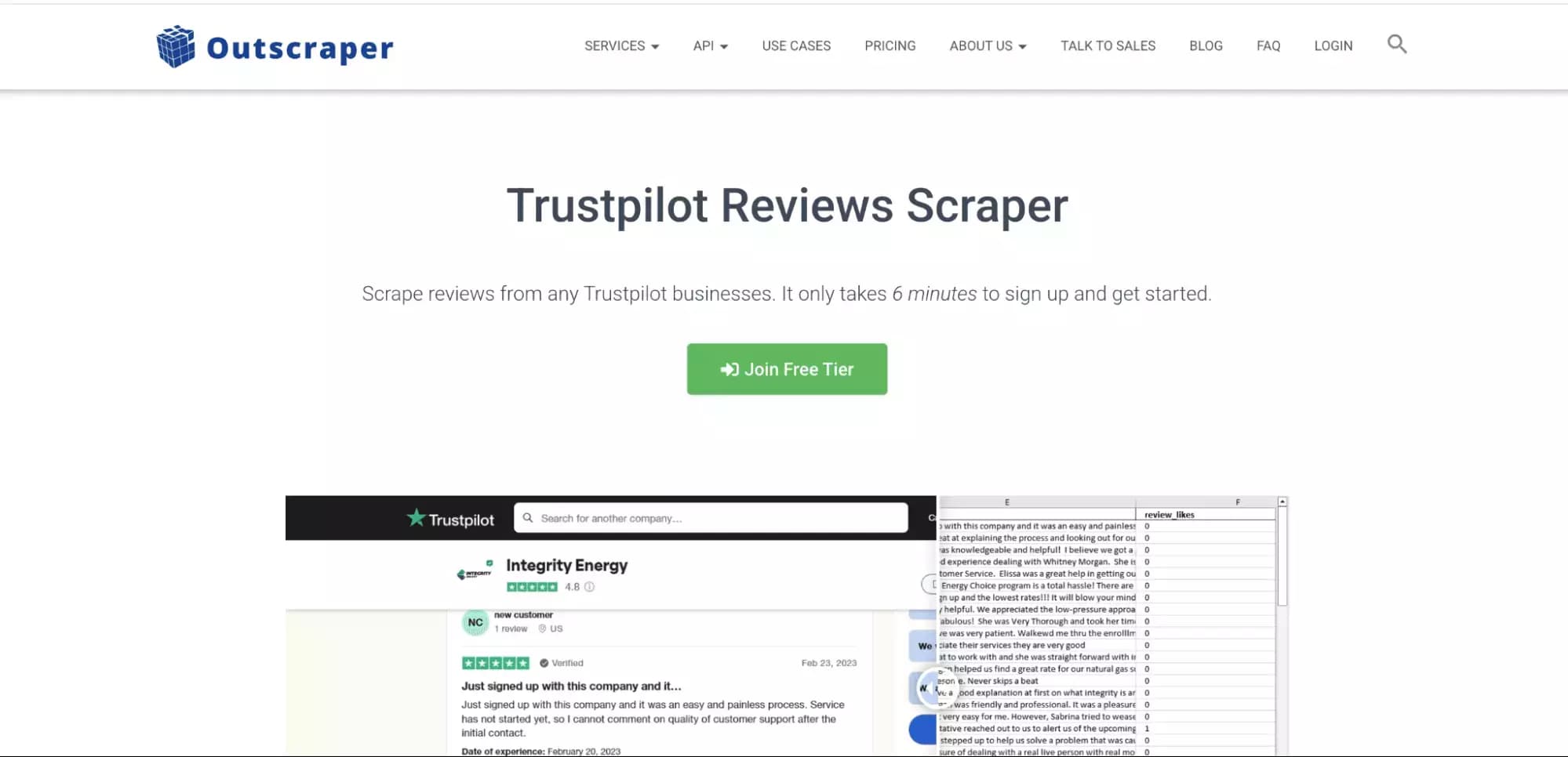 Outscraper Trustpilot scraper overview