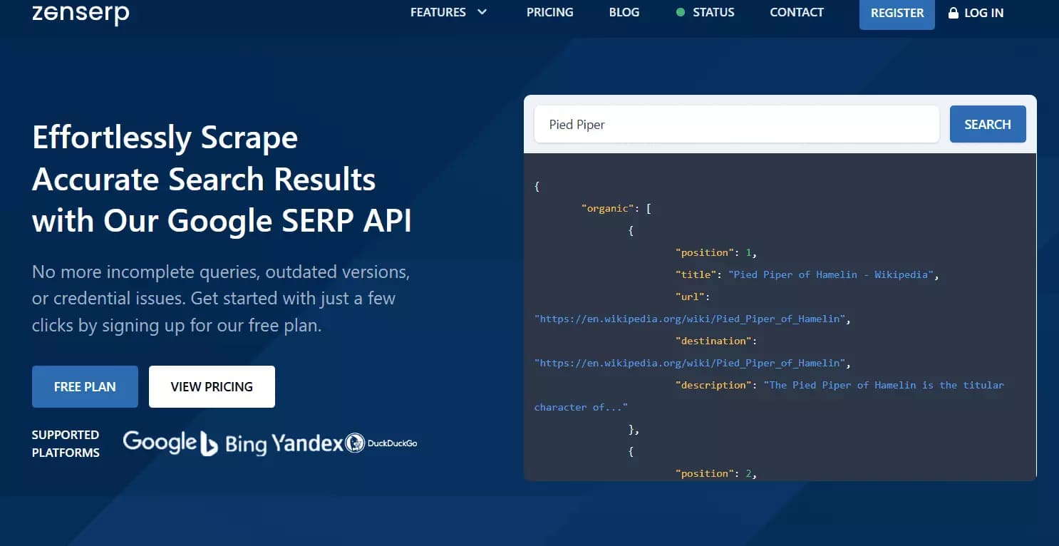 5 Best Google rank tracking APIs compared - 5. ZenSerp