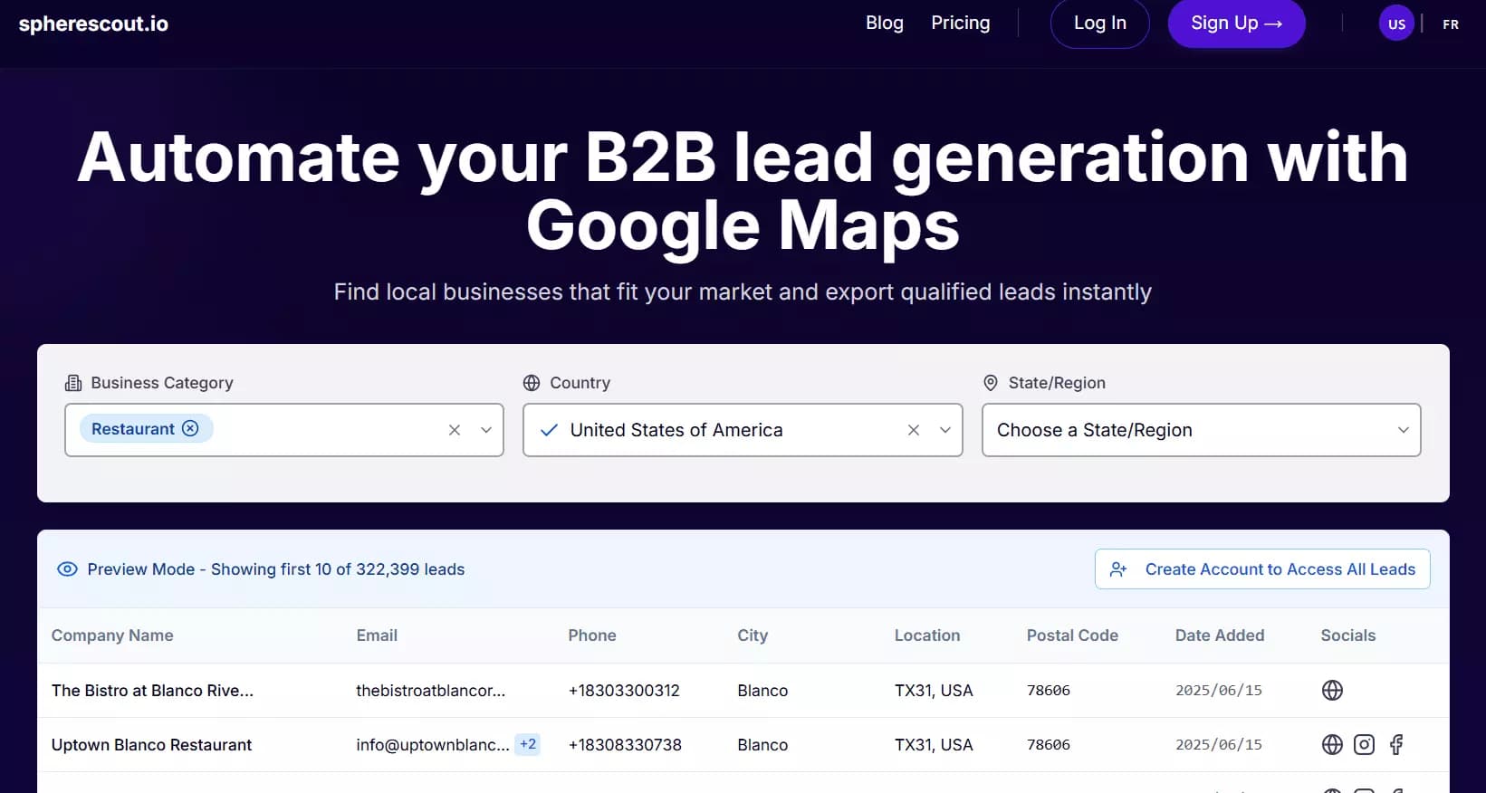 Niche Focused Lobstr.io alternatives - 6. Spherescout