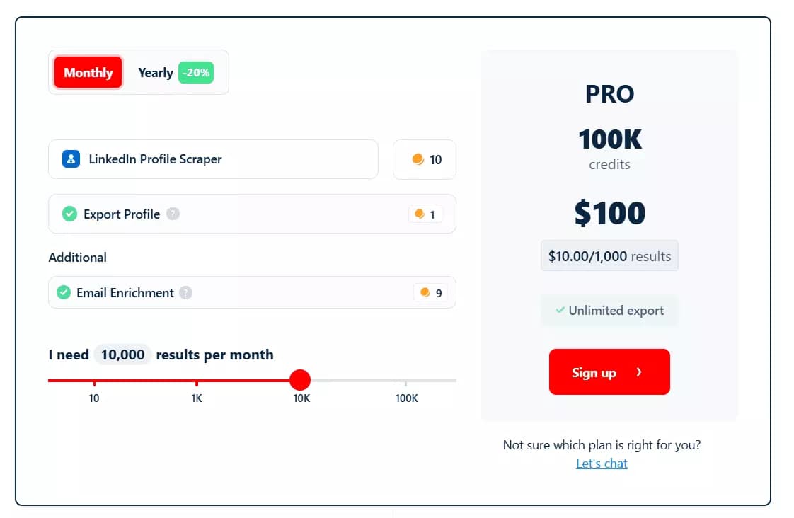 Best LinkedIn Profile Scrapers of 2026 - Pricing image11