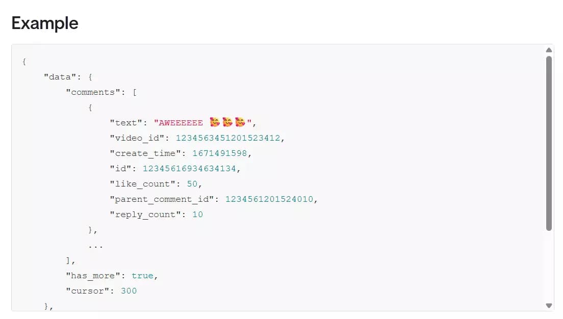 Does TikTok offer an official API for comments? image3