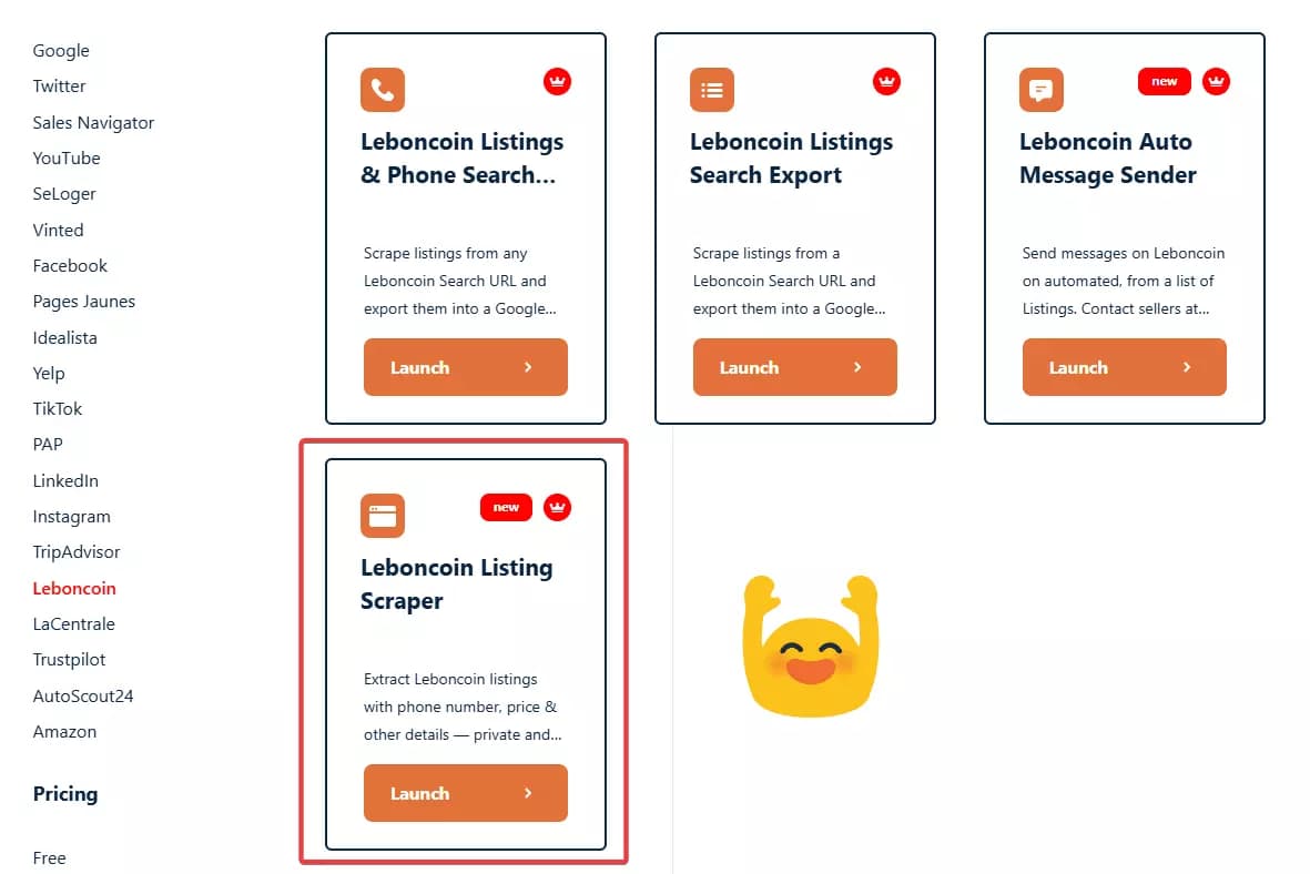 Update #1 – 5 new scrapers launched 🚀 - Leboncoin Listing Scraper 🏠 image1