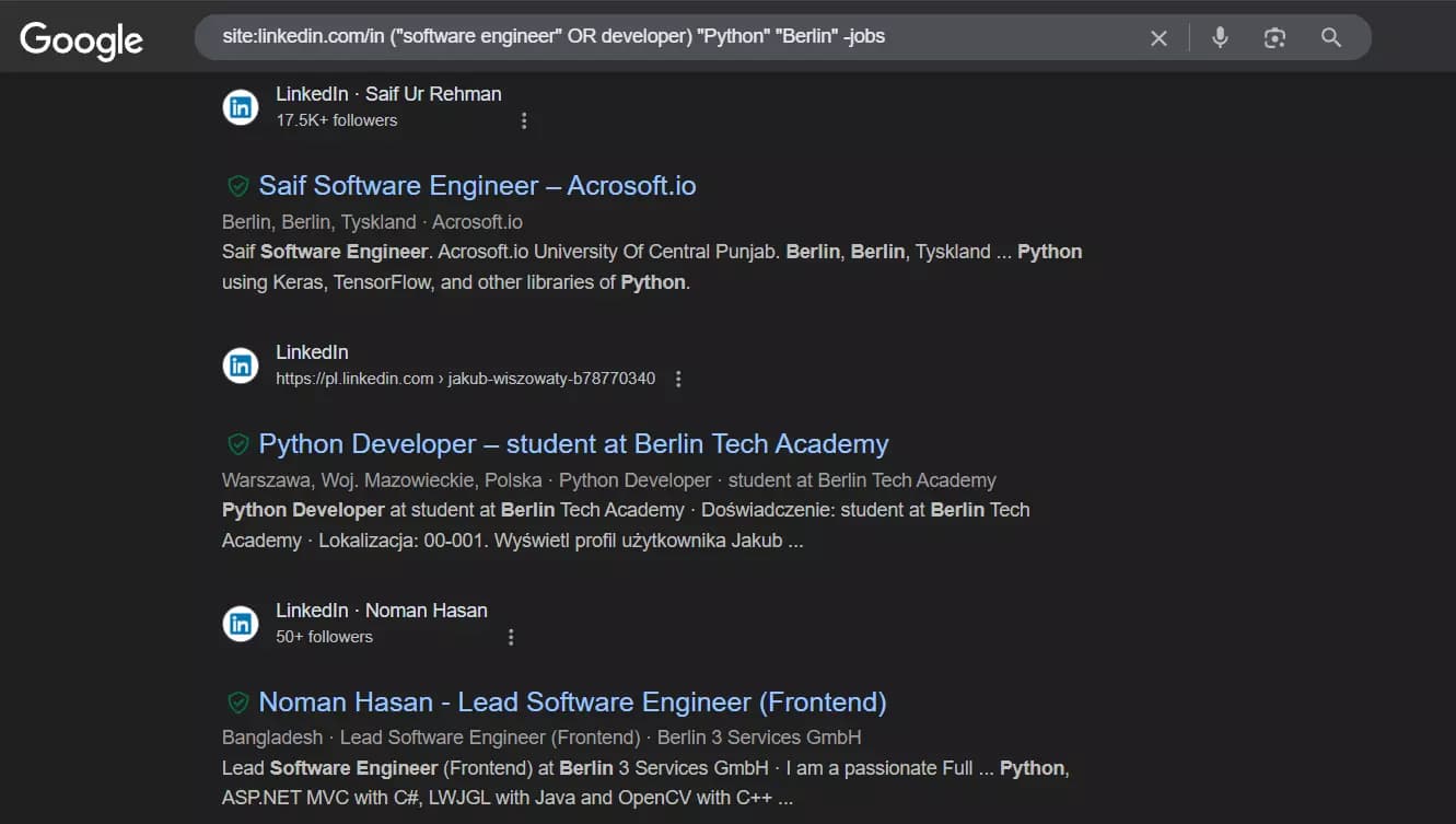 How to do LinkedIn X-Ray Search? - How to create LinkedIn Xray search strings with Boolean operators? image8