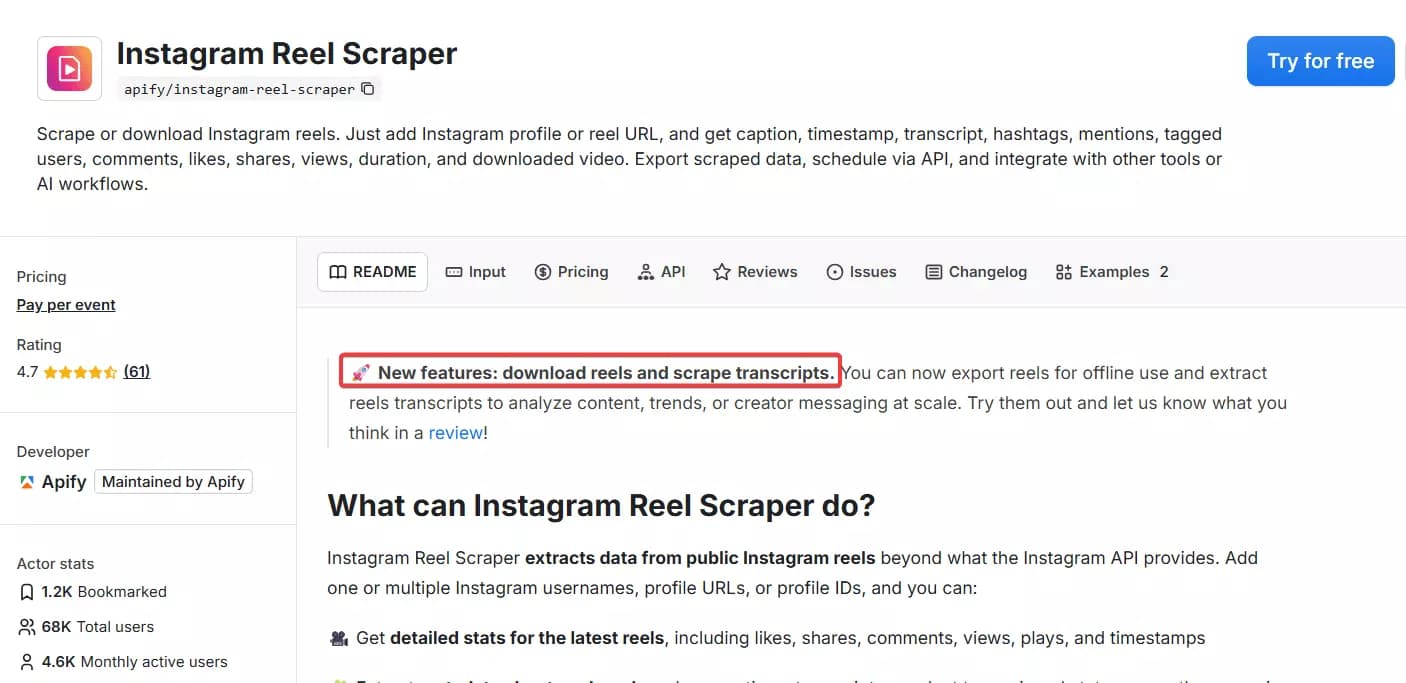 How to download all reels from any Instagram account without a watermark? - What is an Instagram Reels scraper? image7