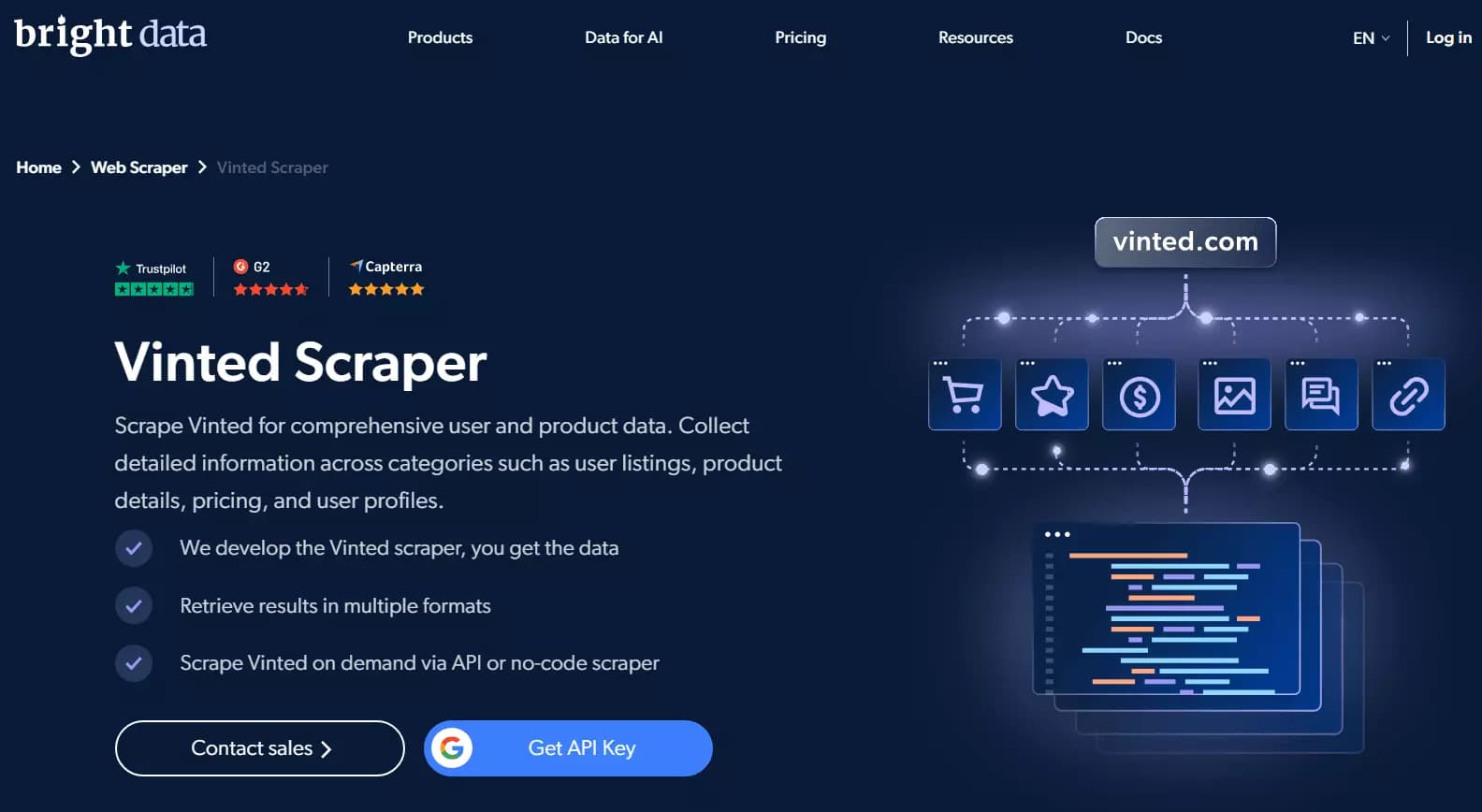 Best Vinted product scraping bot - Bright data