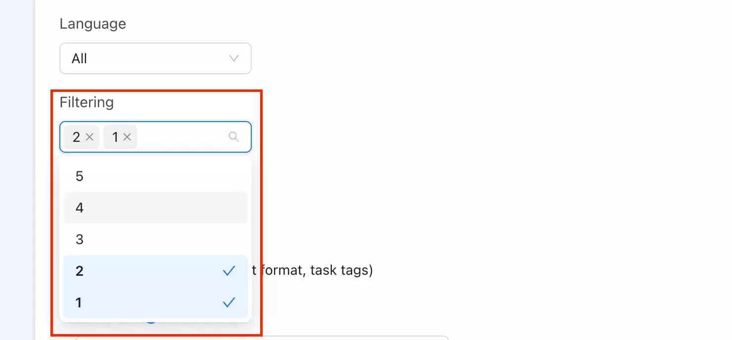 Outscraper multi-select star filter