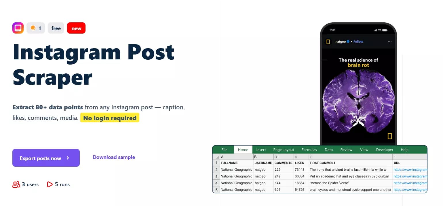 __Update #2 – 5 new scrapers launched 🚀__ - __Instagram Post Scraper 📷__