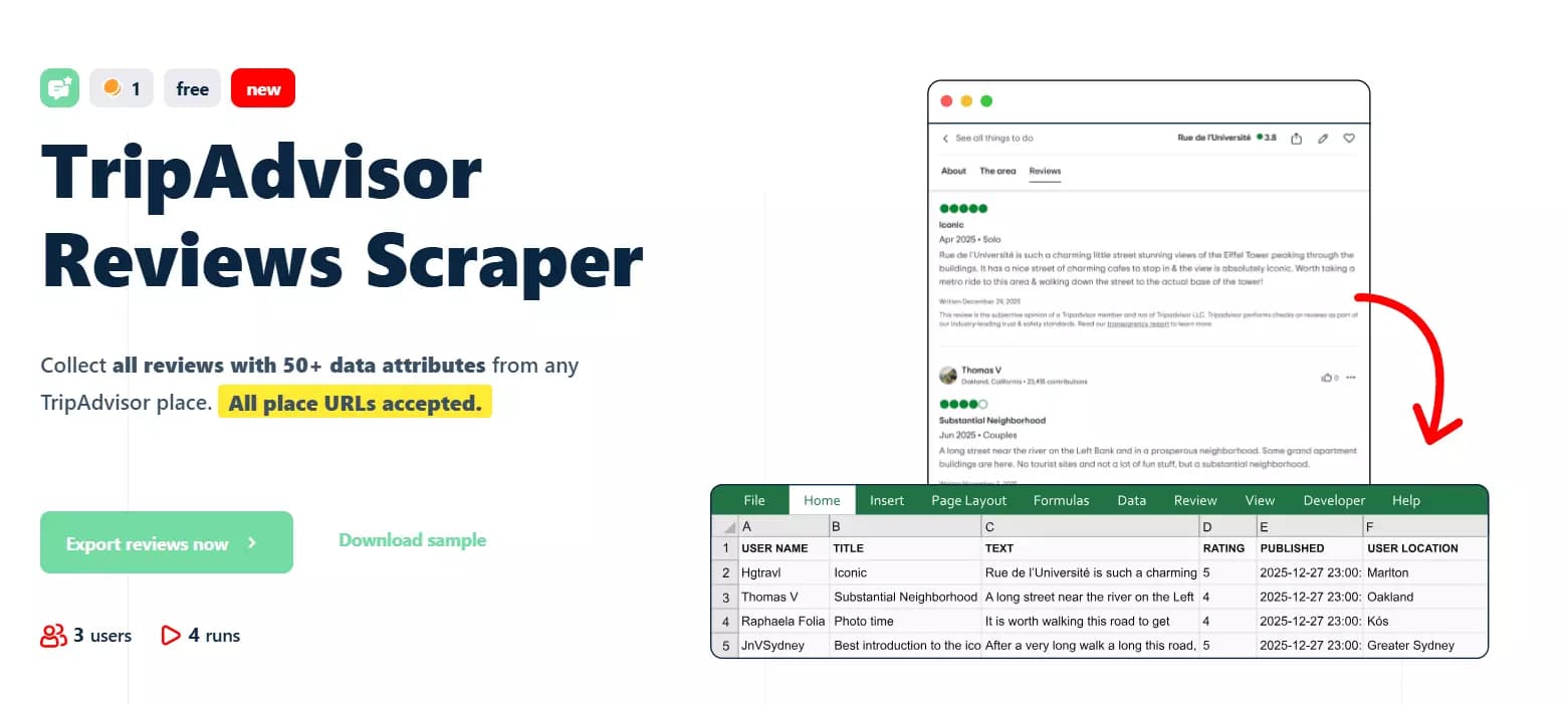 2 ways to scrape TripAdvisor reviews - Best TripAdvisor reviews scraper: Lobstr.io