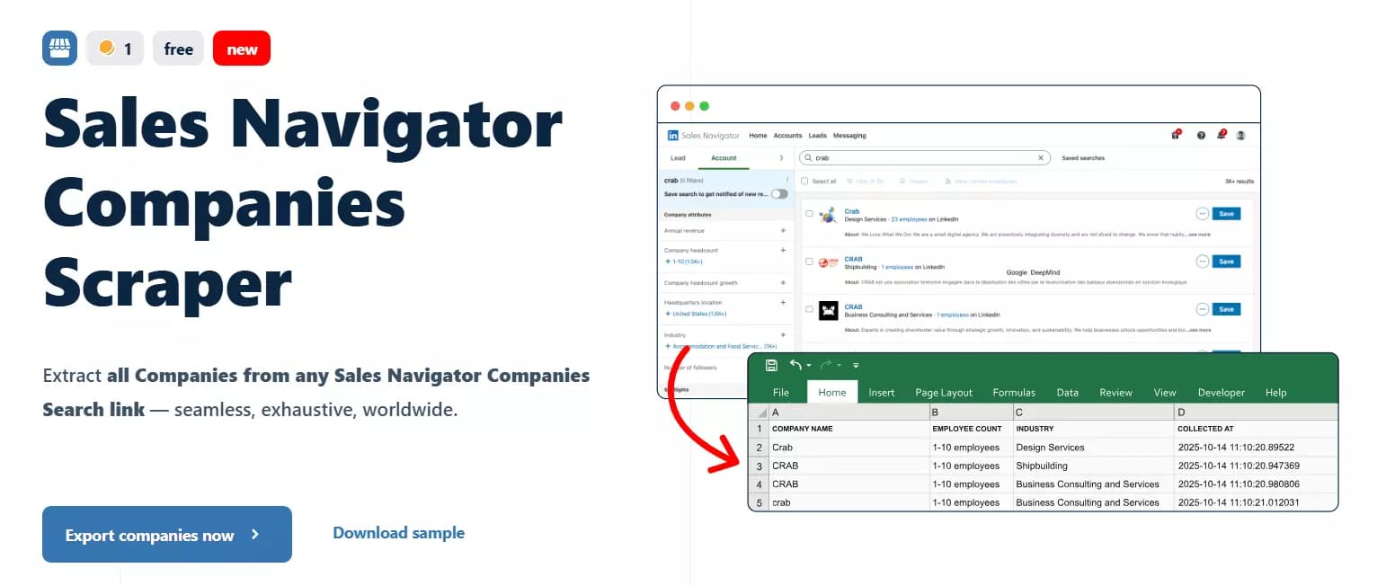 Step by step guide to exporting Sales Navigator Accounts with Lobstr.io