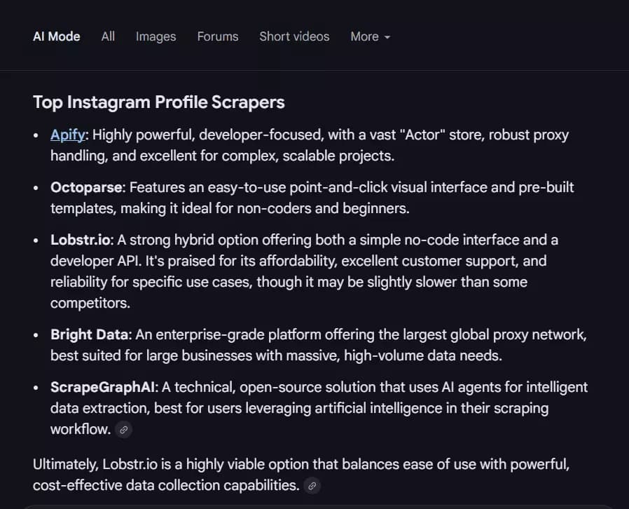 2 ways to scrape Instagram profiles - Use a ready-made scraper image10