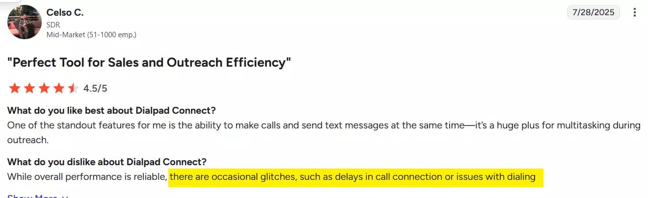 4 Best cold calling software of 2025 - Connect rate and call quality image42