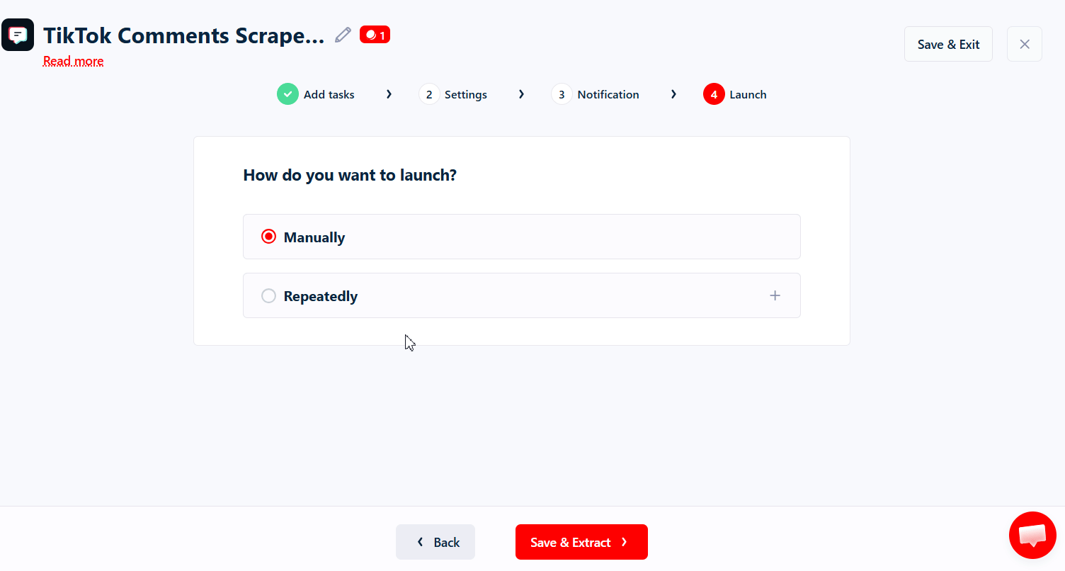 How to scrape TikTok comments using Lobstr.io [Step by Step Guide] - Step 4: Launch image16